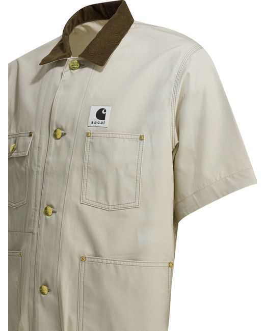 Sacai Carhartt Wip Duck Jackets And Coats White for men