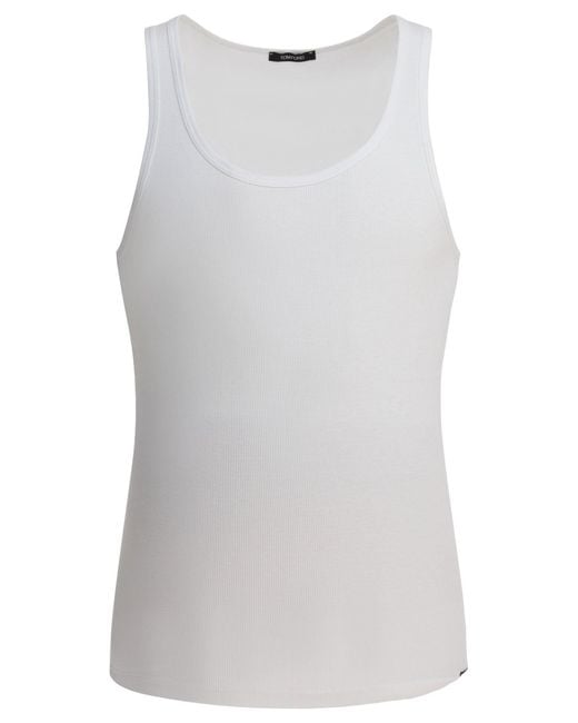 Tom Ford Cotton And Modal Tank Top Tops White for men