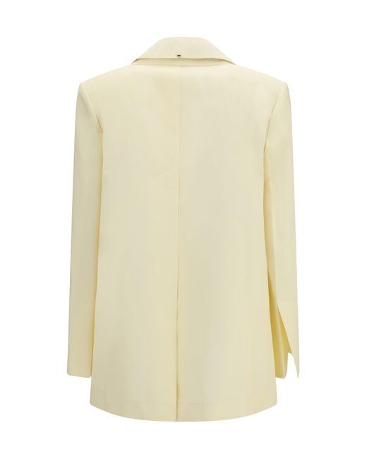 Max Mara White Double-Collar Viscose Blazer
