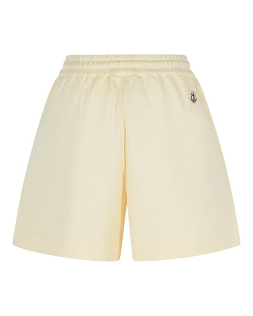 Moncler Natural Cream Cotton Shorts