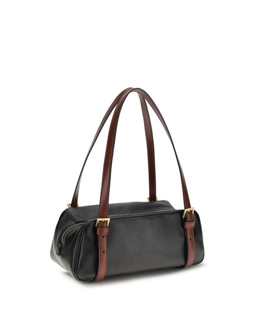 Versace Black Emblã¨Me Bowling Nappa Shoulder Bag