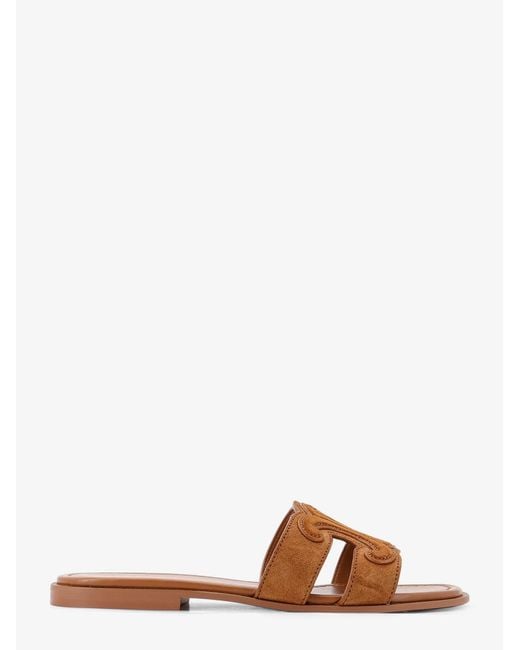 Céline Brown Marina Suede Sandals With Triomphe Logo