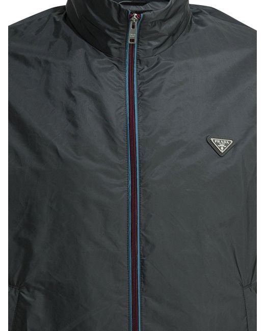 Prada Black Re-Nylon Windbreaker Jacket for men