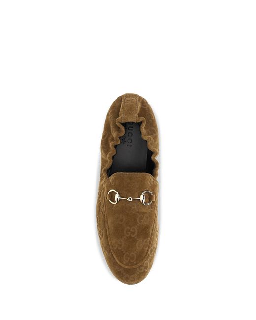 Gucci Brown Gg Suede Loafers