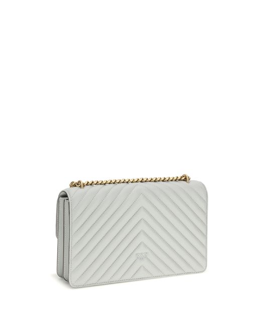 Pinko Gray Shoulder Bag Love One Classic Pearl
