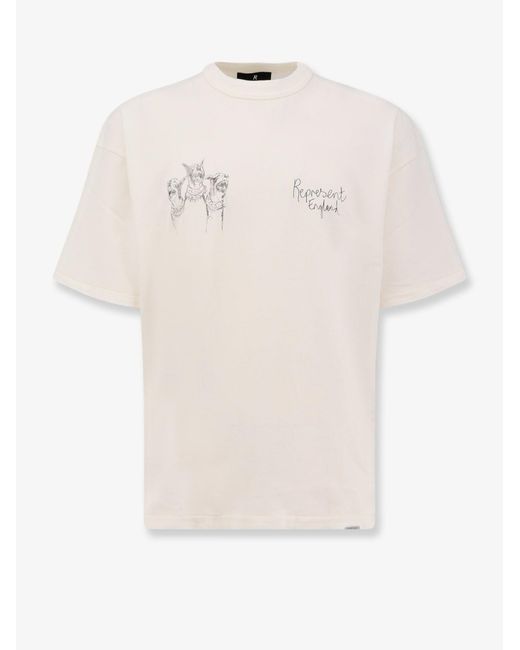 Represent White Cotton T-Shirt for men