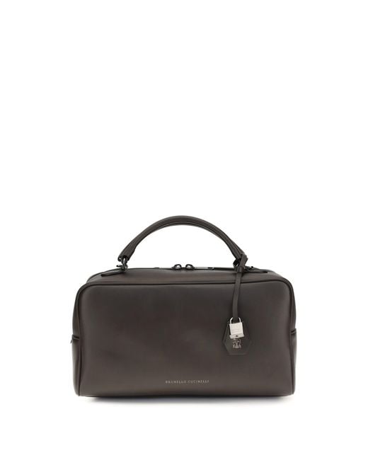 Brunello Cucinelli Black Boston Explorer Handbag