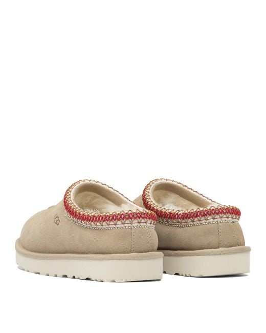 Ugg White Flat Shoes Sand/Dark Cherry