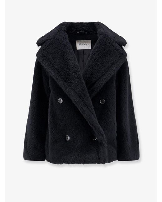 Max Mara Black Mxmalcuno Alpaca, Virgin Wool And Silk Jacket