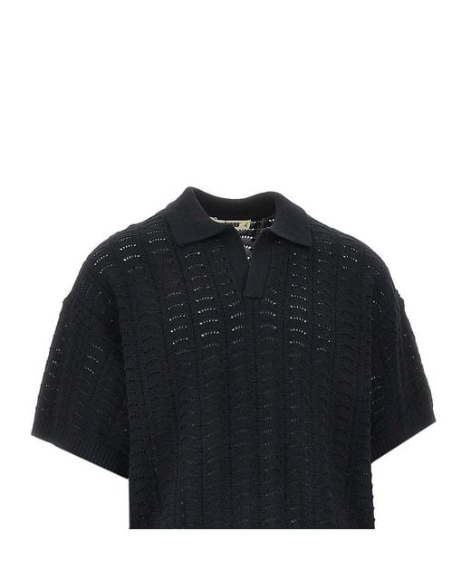 Woodbird Black Wbshimo Wave Polo Shirt for men