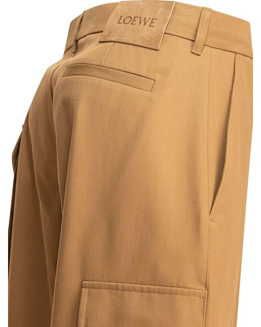 Loewe Natural Cotton And Silk Cargo Trousers for men
