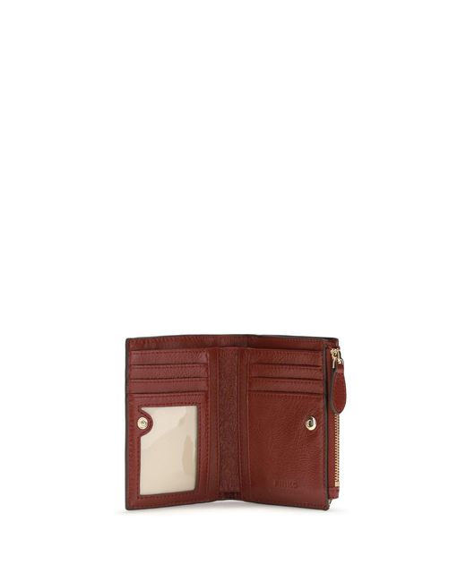 Pinko Red Leather Wallet Dark