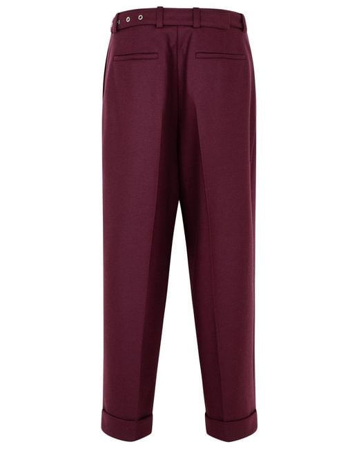 Jil Sander Purple Wine Wool Pants for men