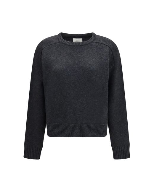 Loulou de Saison Blue Breha Wool Cashmere Sweater Charcoal