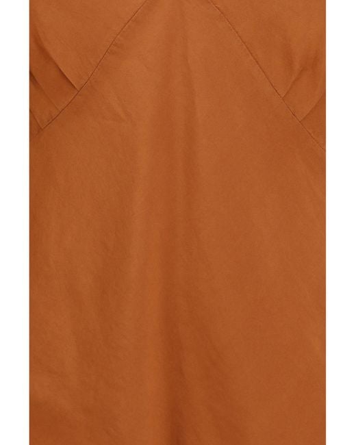 Forte_forte Brown Forte_Forte Short Embroidered Habotai Silk Top