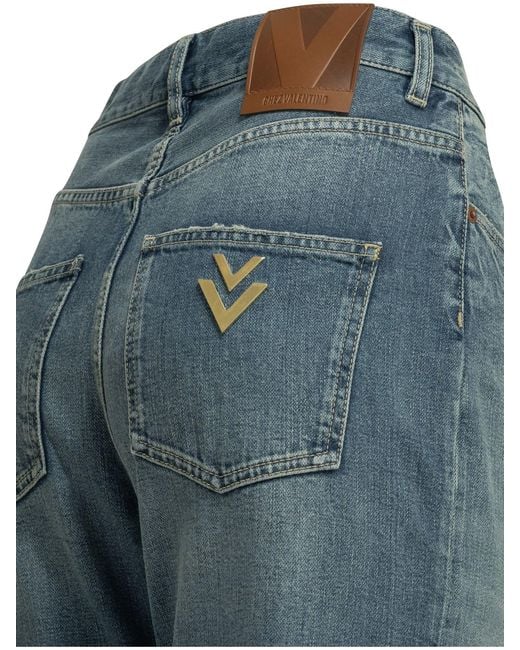 Valentino Blue Straight-Leg Jeans Light