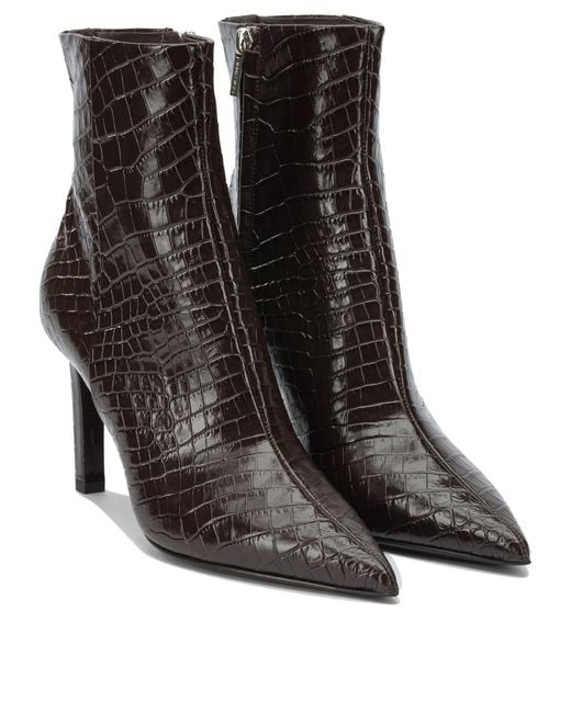 Jimmy Choo Black "Frankie" Zippered Ankle Boots 85Mm