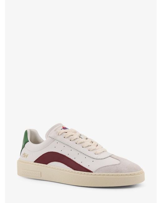 DSquared² Pink Rider Leather Low-Top Sneakers for men