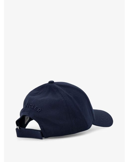 Moncler Blue Cotton Baseball Hat for men