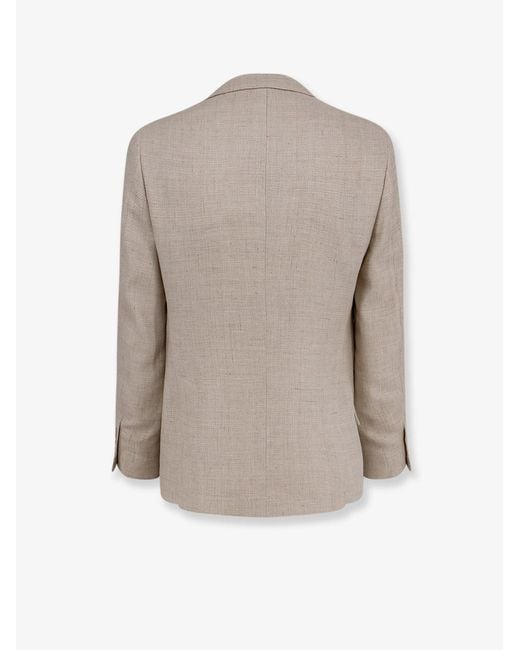 Brunello Cucinelli Natural Silk, Linen And Wool Suit for men