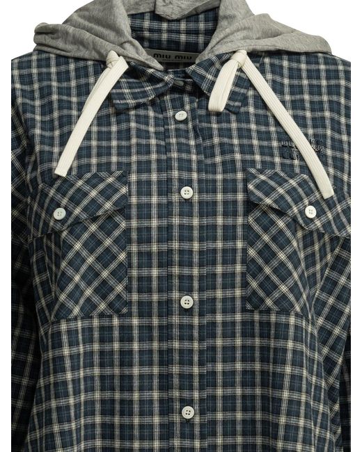 Miu Miu Gray Casual Hooded Shirt