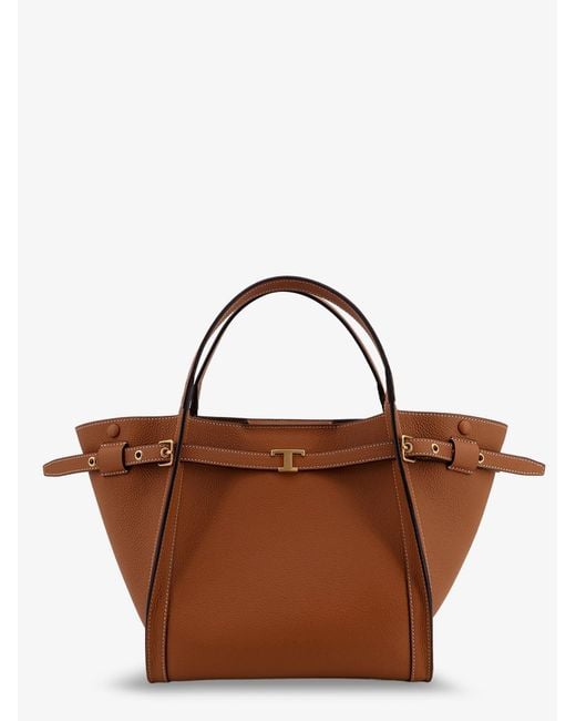 Tod's Brown Hammered Leather Shopping Bag