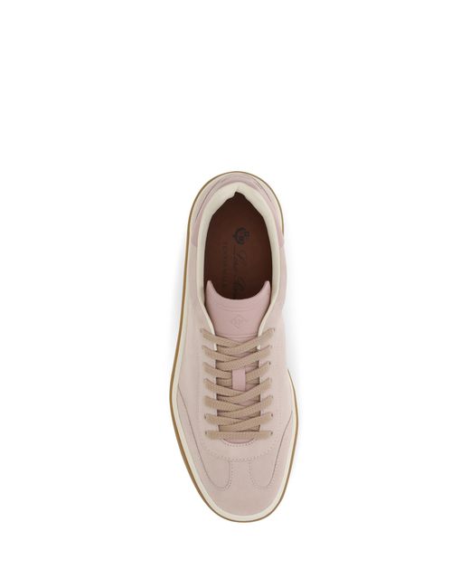 Loro Piana Pink Suede Tennis Walk Sneakers Summer