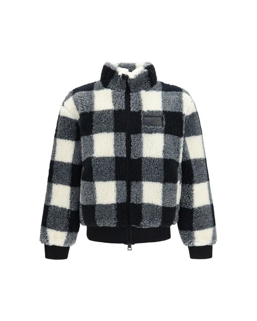 Givenchy Black Checked Wool-Blend Teddy Jacket for men
