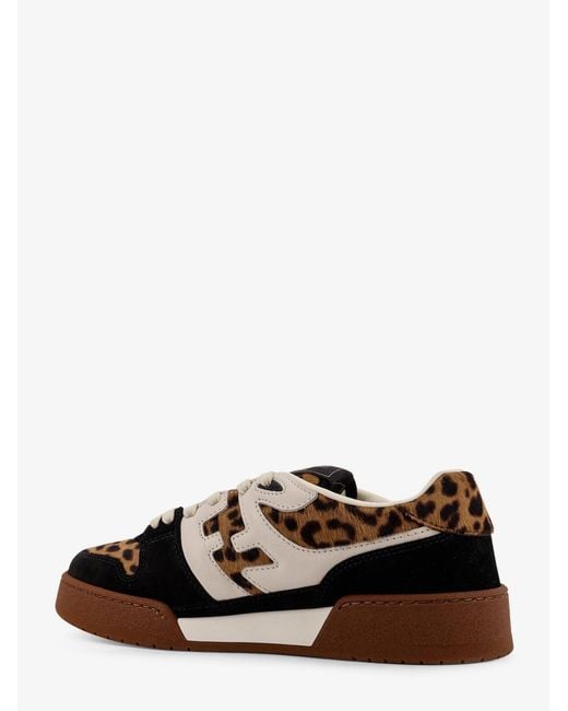 Fendi White Match Suede And Pony Skin Low-Top Sneakers