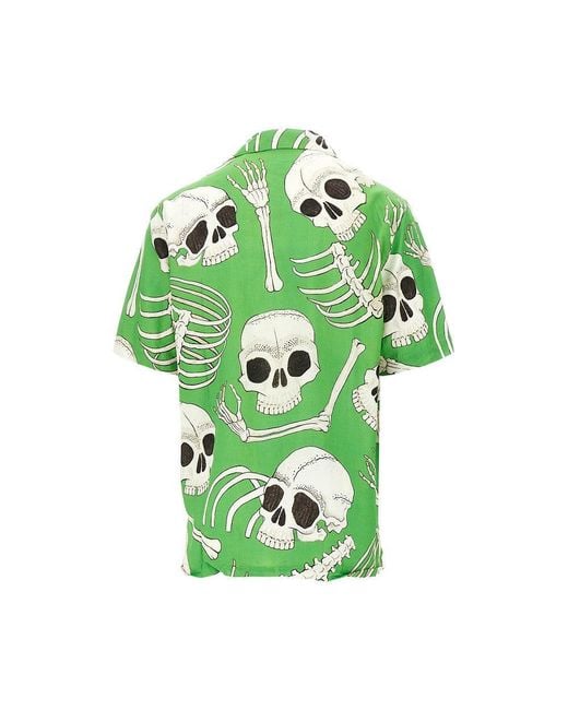 Endless Joy Green 'Skeleton' Modal Shirt for men
