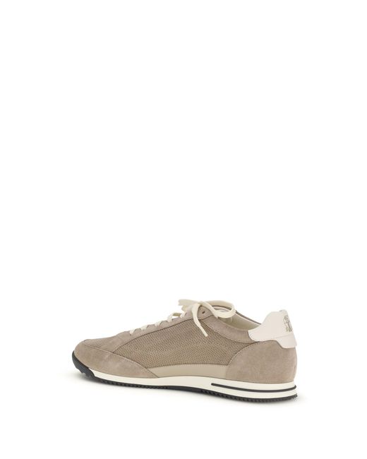 Brunello Cucinelli White Suede Sneakers for men