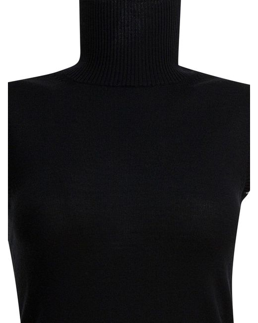 Max Mara Black Mock Neck Sleeveless
