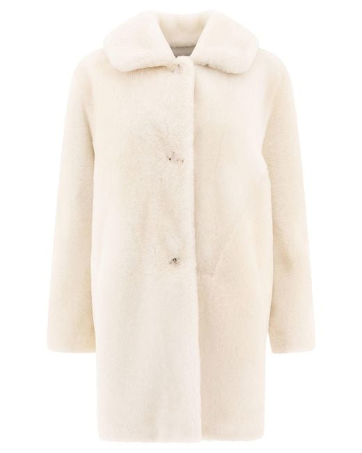 B&W Natural Reversibile Shearling Coat