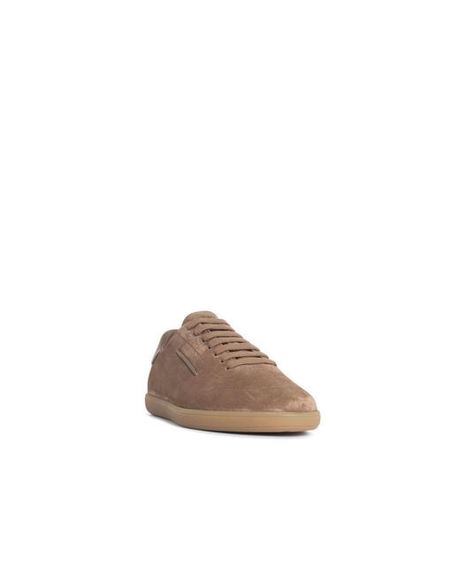 Zegna Brown '232' Suede Sneakers for men