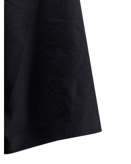 Totême  Black Relaxed Tee Lyocell And Cotton Short Dress