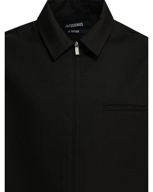 Jacquemus Black Casual Shirt "Le Chemise Mecano" for men