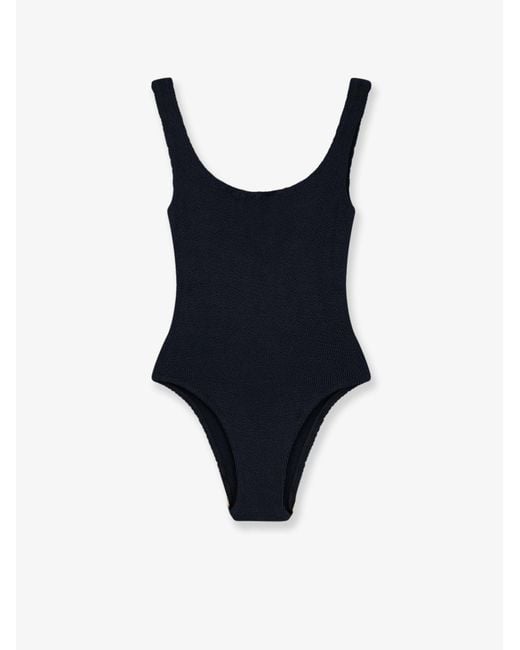 Mc2 Saint Barth Blue Lora Crinkle One-Piece Swimsuit