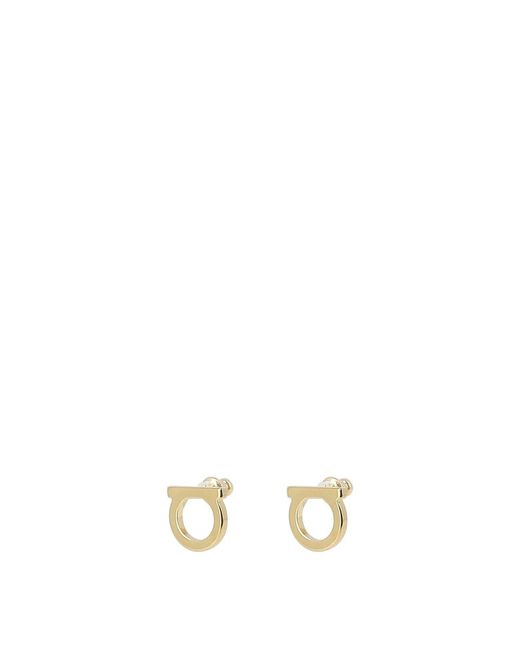 Ferragamo White "Gancini" Earrings
