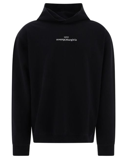 Men's Black Hoodie With Reversed Embroidered Logo