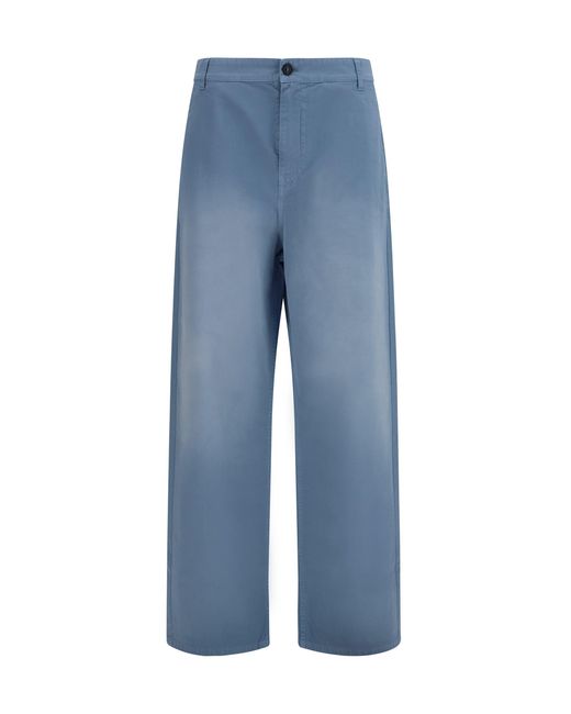 Miu Miu Blue Garment-Dyed Wide-Leg Pants