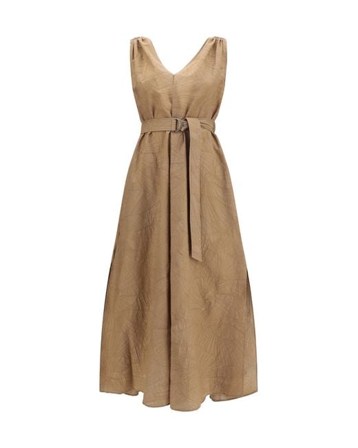 Brunello Cucinelli Natural Midi Dress