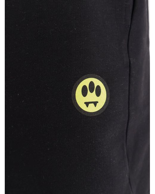 Barrow Black Cotton Bermuda Shorts for men