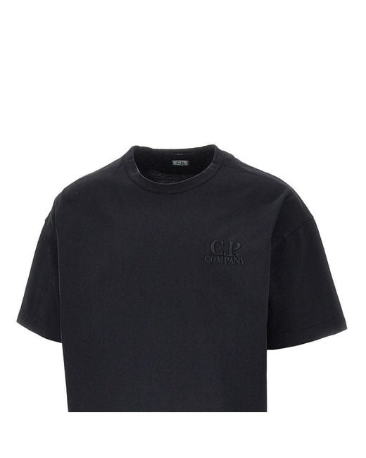 C P Company Black Cotton Jersey T-Shirt for men