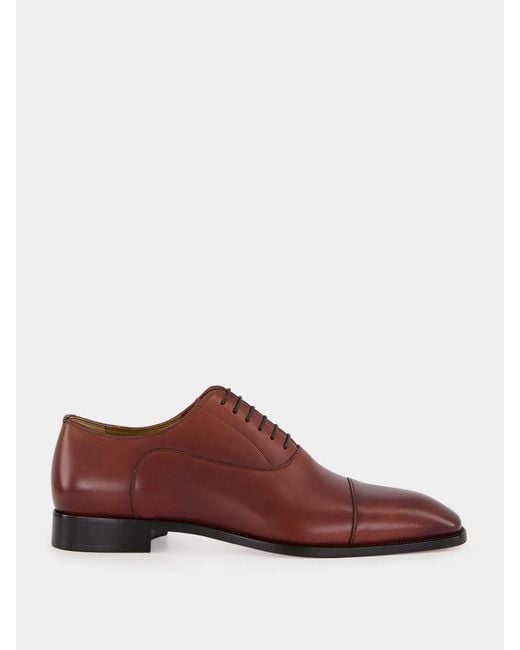 Christian Louboutin Red "Greggory Oxfords" Lace Up Shoes for men