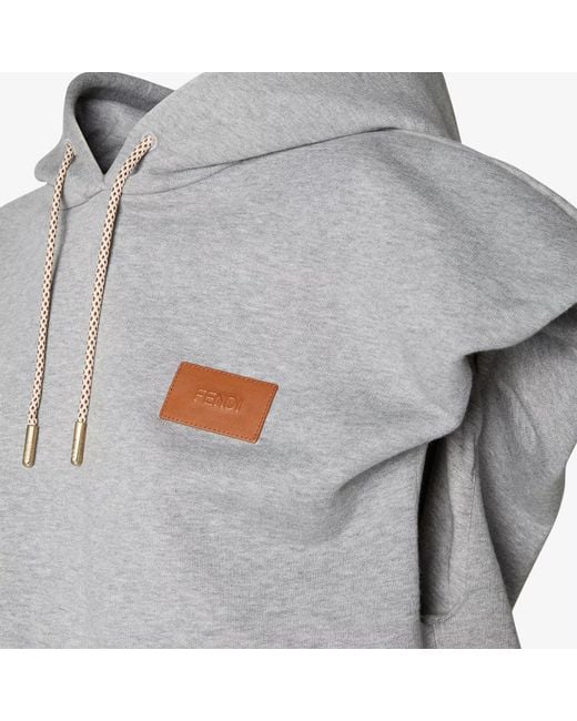 Fendi Gray Jersey Sweatshirt Cropped