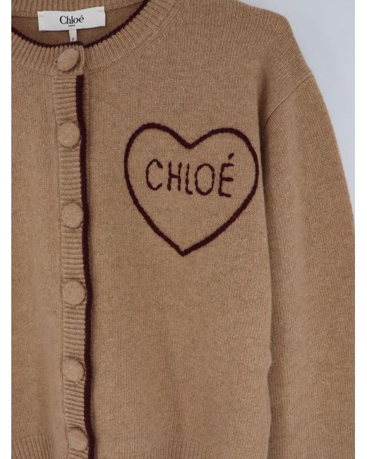 Chloé Brown Wool And Cashmere Wool Cardigan