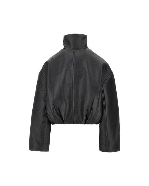 ROTATE BIRGER CHRISTENSEN Black Leather Boxy Jacket