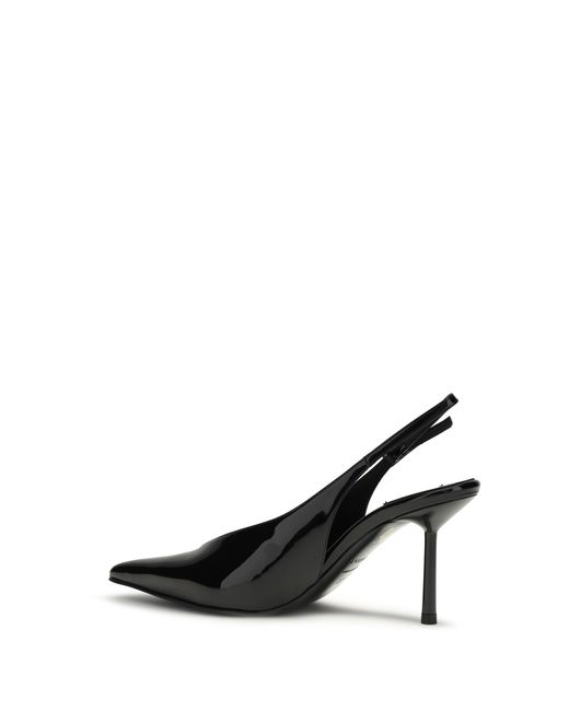 Le Silla Black Slingback Pumps Clivage Patent