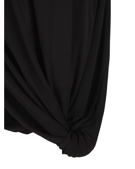 Loewe Black Draped Sleeveless Dress