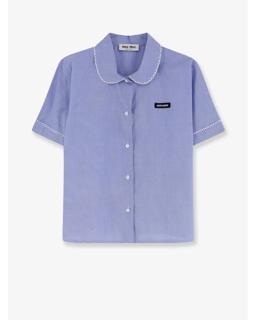 Women's Blue Vichy Cotton Shirt